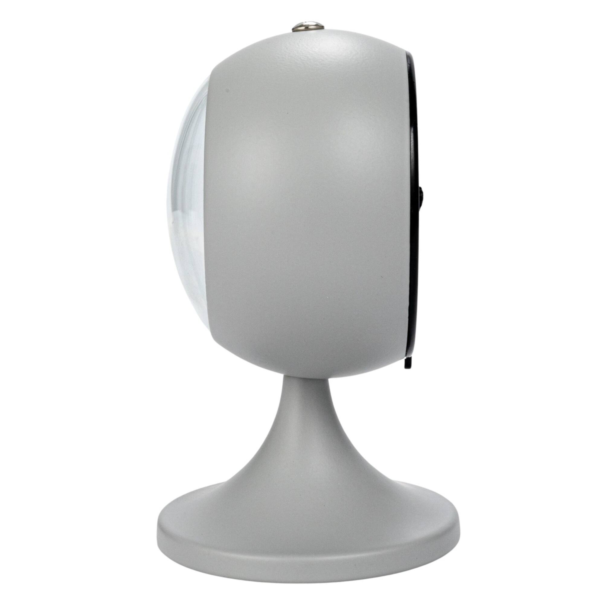 Hello Honey® 5" White Round Metal Table Clock with Alarm